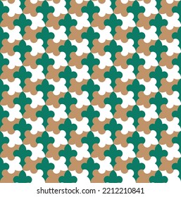 Seamless geometric ornament based on traditional islamic art.Brown,green and white color. Great design for fabric,textile,cover,wrapping paper,background.
