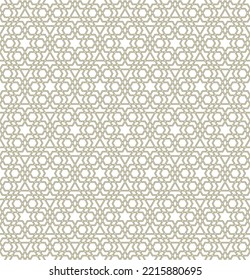 Nahtlose geometrische Ornamente auf der Grundlage traditioneller islamischer Kunst.Braune Farblinien.Großartiges Design für Gewebe, Textilien, Deckel, Wickelpapier, Hintergrund.