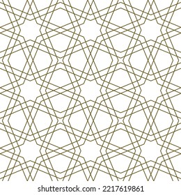 Ornamento geométrico sin foco basado en el arte islámico tradicional.Líneas de color marrón.Gran diseño para tela, textil, cubierta, papel envolvente, fondo.