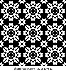 Seamless geometric ornament based on traditional islamic art. Black and white. Great design for fabric,textile,cover,wrapping paper,background.
