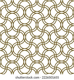 Seamless geometric ornament based on traditional islamic art.Brown color lines.Great design for fabric,textile,cover,wrapping paper,background.