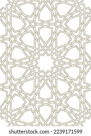 Seamless geometric ornament based on traditional islamic art.Brown color lines. or fabric,textile,cover,wrapping paper,background and lasercutting.