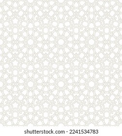 Nahtlose geometrische Ornamente auf Basis traditioneller islamischer Kunst.Braune Farblinien. Für Gewebe, Textilien, Deckel, Umhüllungspapier, Hintergrund und Laserschneiden.