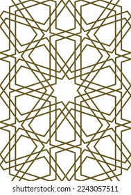 Nahtlose geometrische Ornamente auf Basis traditioneller islamischer Kunst.Braune Farblinien. Textilien, Bekleidung, Umhüllungspapier, Hintergrund und Lasergravur.