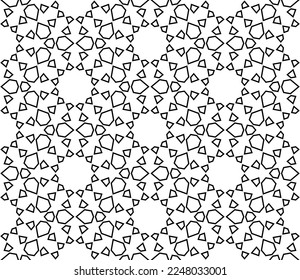 Seamless geometric ornament based on traditional islamic art. Black and white. For fabric,textile,cover,wrapping paper,background.
