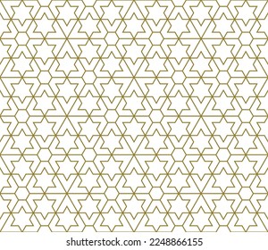 Seamless geometric ornament based on traditional islamic art.Brown color lines.Great design for fabric,textile,cover,wrapping paper,background.