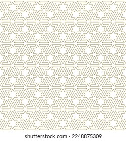 Seamless geometric ornament based on traditional islamic art.Brown color lines.Great design for fabric,textile,cover,wrapping paper,background.