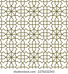Ornamento geométrico sin foco basado en el arte islámico tradicional.Líneas de color marrón. Para tela,textil,cubierta,papel envolvente,fondo y corte láser.