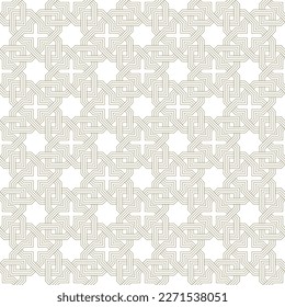 Seamless geometric ornament based on traditional islamic art.Brown color lines. For fabric,textile,cover,wrapping paper,background and lasercutting.