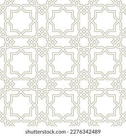 Nahtlose geometrische Ornamente auf Basis traditioneller islamischer Kunst.Braune Farblinien. Für Gewebe, Textilien, Deckel, Umhüllungspapier, Hintergrund und Laserschneiden.