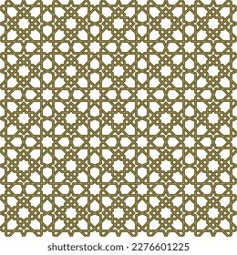 Ornamento geométrico sin foco basado en el arte islámico tradicional.Líneas de color marrón. Para tela,textil,cubierta,papel envolvente,fondo y corte láser.