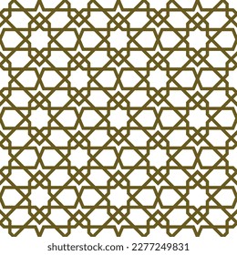 Seamless geometric ornament based on traditional islamic art.Brown color lines. For fabric,textile,cover,wrapping paper,background and lasercutting.