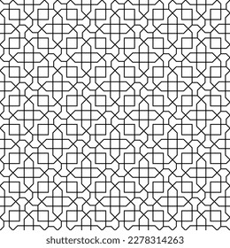 Seamless geometric ornament based on traditional islamic art. Black and white. For fabric,textile,cover,wrapping paper,background.