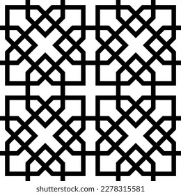 Seamless geometric ornament based on traditional islamic art. Black and white. For fabric,textile,cover,wrapping paper,background.