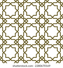 Seamless geometric ornament based on traditional islamic art.Brown color lines. For fabric,textile,cover,wrapping paper,background and lasercutting.