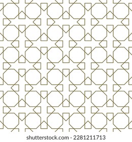 Seamless geometric ornament based on traditional islamic art.Brown color lines. For fabric,textile,cover,wrapping paper,background and lasercutting.