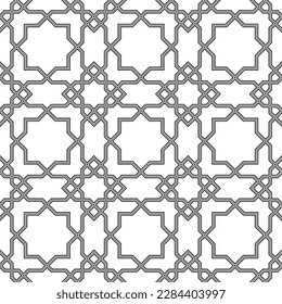 Nahtlose geometrische Ornamente auf der Grundlage traditioneller islamischer Kunst. Schwarz-Weiß. Großartiges Design für Gewebe, Textilien, Deckel, Umhüllungspapier, Hintergrund.
