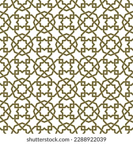 Seamless geometric ornament based on traditional islamic art.Brown color lines. For fabric,textile,cover,wrapping paper,background and lasercutting.