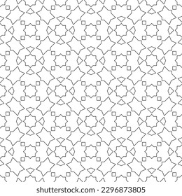 Seamless geometric ornament based on traditional islamic art. Black and white. For fabric,textile,cover,wrapping paper,background.