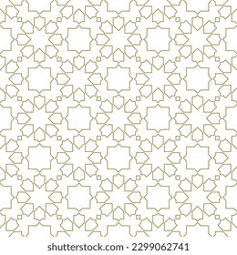 Seamless geometric ornament based on traditional islamic art.Brown color lines. For fabric,textile,cover,wrapping paper,background and lasercutting.