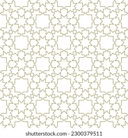 Seamless geometric ornament based on traditional islamic art.Brown color lines. For fabric,textile,cover,wrapping paper,background and lasercutting.