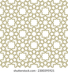 Ornamento geométrico sin foco basado en el arte islámico tradicional.Líneas de color marrón. Para tela,textil,cubierta,papel envolvente,fondo y corte láser.