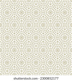 Seamless geometric ornament based on traditional islamic art.Brown color lines. For fabric,textile,cover,wrapping paper,background and lasercutting.