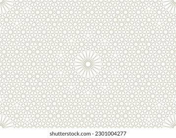 Seamless geometric ornament based on traditional islamic art.Brown color lines. For fabric,textile,cover,wrapping paper,background and lasercutting.