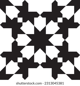 Seamless geometric ornament based on traditional islamic art. Black and white. Great design for fabric,textile,cover,wrapping paper,background.