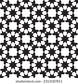 Nahtlose geometrische Ornamente auf der Grundlage traditioneller islamischer Kunst. Schwarz-Weiß. Großartiges Design für Gewebe, Textilien, Deckel, Umhüllungspapier, Hintergrund.