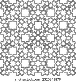 Seamless geometric ornament based on traditional islamic art. Black and white. Great design for fabric,textile,cover,wrapping paper,background.