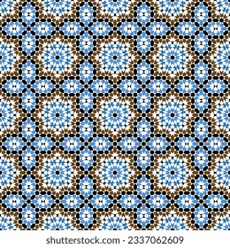 Ornamento geométrico sin soldadura basado en el arte islámico tradicional.Tejido zellij
