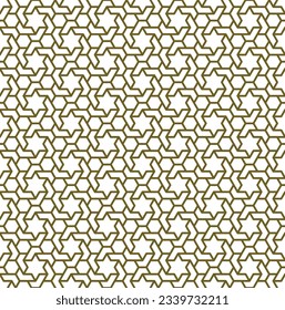 Seamless geometric ornament based on traditional islamic art.Brown color lines. For fabric,textile,cover,wrapping paper,background and lasercutting.