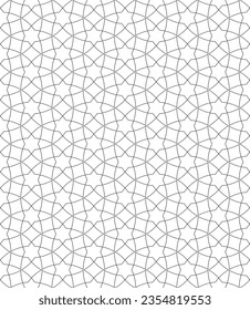 Seamless geometric ornament based on traditional islamic art.Black color lines. For fabric,textile,cover,wrapping paper,background and lasercutting.