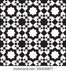Nahtlose geometrische Ornamente auf der Grundlage traditioneller islamischer Kunst. Schwarz-Weiß. Großartiges Design für Gewebe, Textilien, Deckel, Umhüllungspapier, Hintergrund.