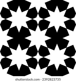 Seamless geometric ornament based on traditional islamic art. Black and white. Great design for fabric,textile,cover,wrapping paper,background.