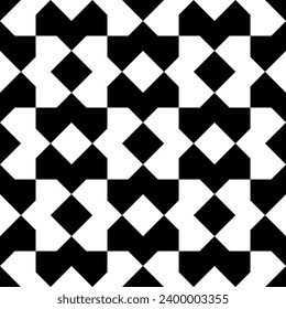 Seamless geometric ornament based on traditional islamic art. Black and white. Design for fabric,textile,cover,wrapping paper,background.