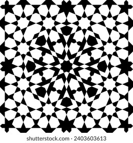 Seamless geometric ornament based on traditional islamic art. Black and white. Great design for fabric,textile,cover,wrapping paper,background.
