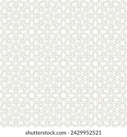 Adorno geométrico sin costuras basado en el arte islámico tradicional. Para tela, textil, cubierta, papel de embalaje, fondo y corte por láser.