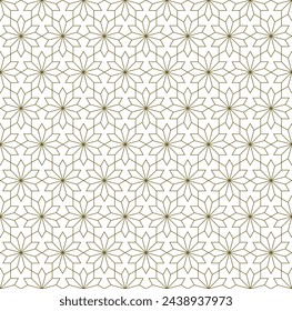 Seamless geometric ornament based on traditional arabic art.Brown color lines.Great design for fabric,textile,cover,wrapping paper,background.Fine lines.