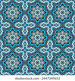 Seamless geometric ornament based on traditional arabic art. Moroccan mosaic Girih style.