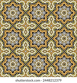 Seamless geometric ornament based on traditional arabic art. Moroccan mosaic Girih style.