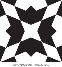 Seamless geometric ornament based on traditional islamic art. Single pattern .Black and white figures . Great design for fabric,textile,cover,wrapping paper,background.