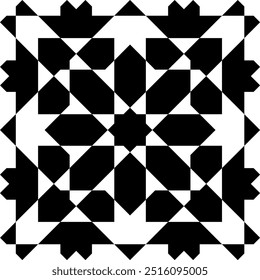 Ornamento geométrico contínuo baseado na arte islâmica tradicional.