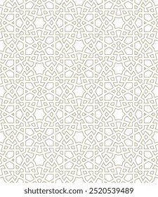 Nahtloses geometrisches Ornament basierend auf traditioneller arabischer Kunst.Braune Farblinien konturiert