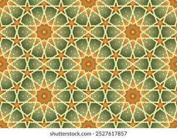 Seamless geometric ornament based on traditional islamic art.Two-level composition.For fabric,textile,cover,wrapping paper,background