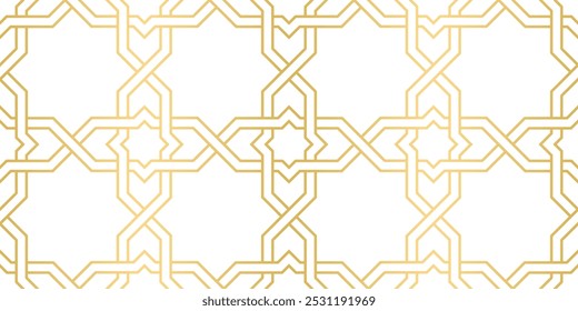 Ornamento geométrico contínuo baseado na arte arábica tradicional, Grande design para tecido, têxtil, capa, papel de embrulho, fundo.