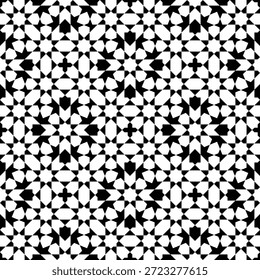 Seamless geometric ornament based on traditional islamic art. Black and white