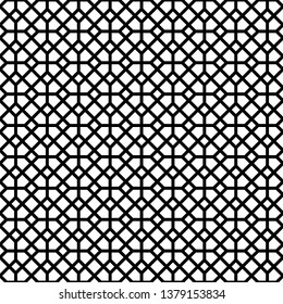 Seamless geometric ornament .Black color lines.Thick lines