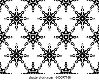 Seamless geometric ornament. Black pattern on a white background. Vector illustration